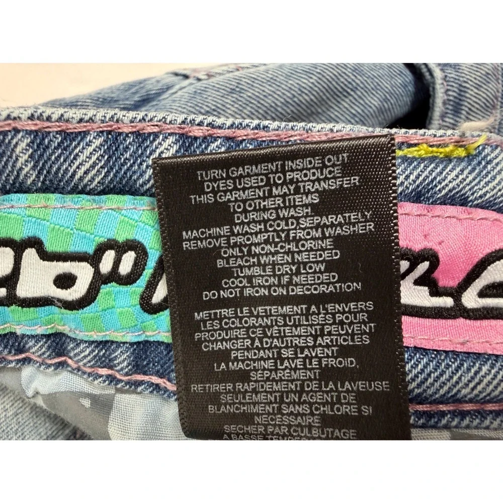 ALAB Denim Jorts Shorts Womens Size 14 (36 waist) Blue Y2K Skate Star Logo